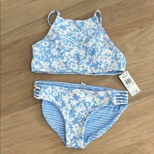 Raisins Blue and White Reversible Bikini Set